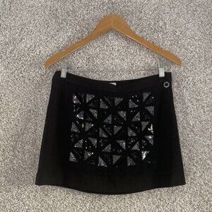 ICE ICEBERG Black Sequin Skirt Woman Size 40/Small/26‎ Vintage
